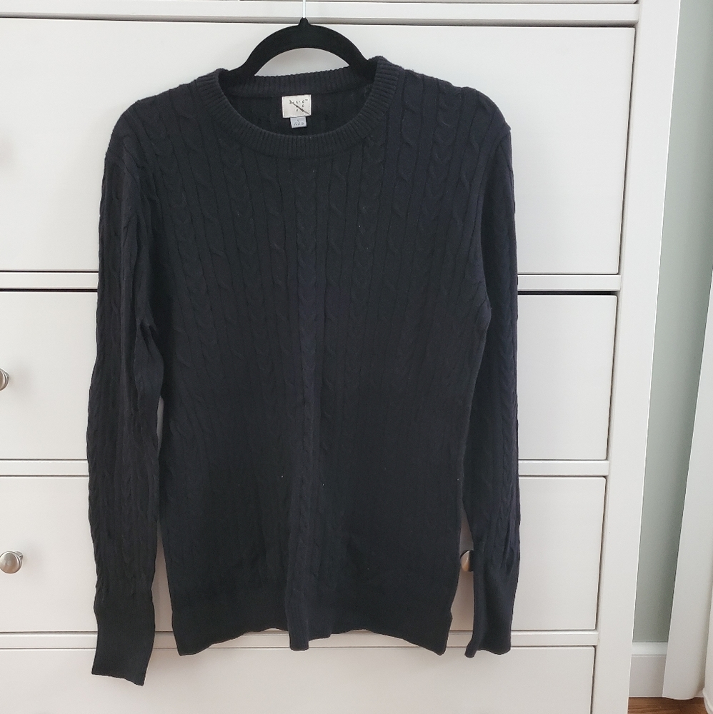 Black cable knit sweater